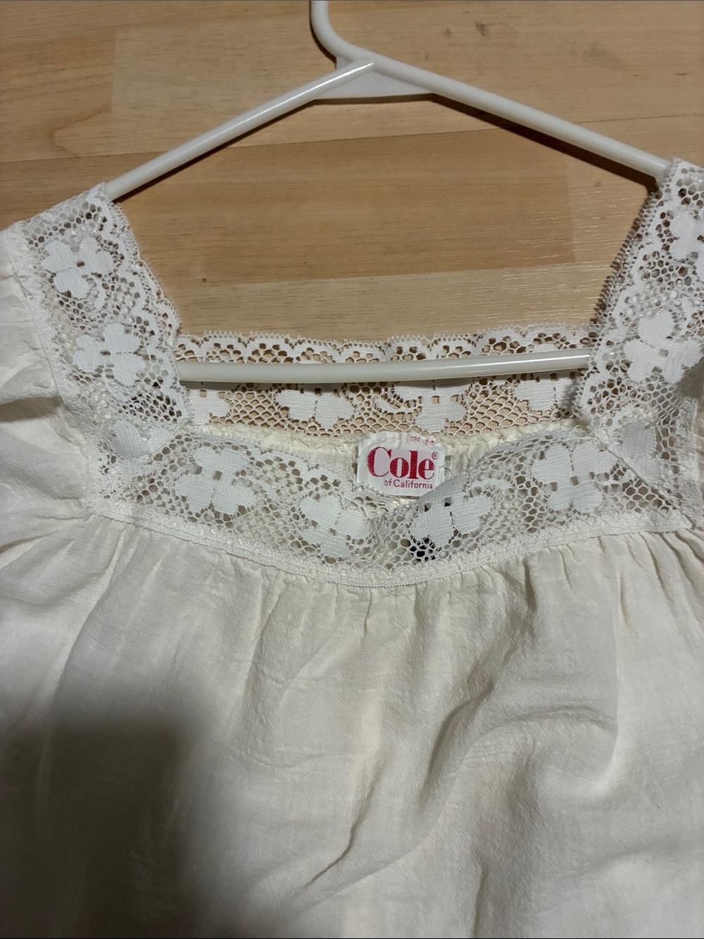 Cole of California Lace Trim Tunic square neck Size Medium100% Cotton , vintage - Picture 3 of 14